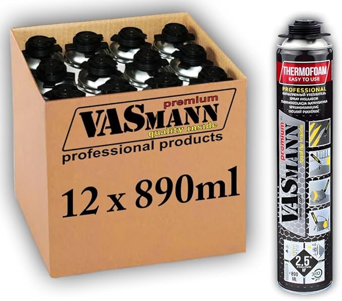 Termoizolatie VASmann - Spuma poliuretanica pulverizabila 12x890ml