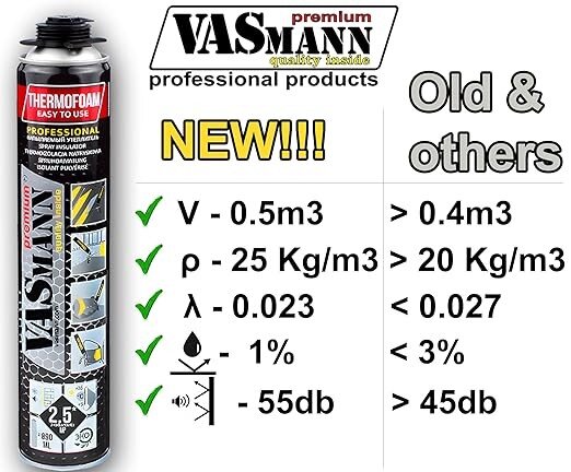 Termoizolatie VASmann - Spuma poliuretanica pulverizabila 12x890ml